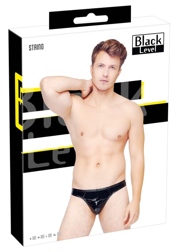 Black Level Herre Sort Gloss Thong M