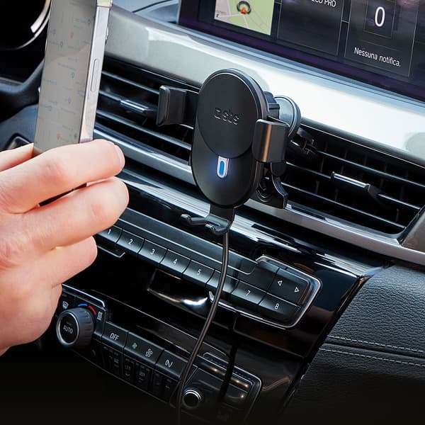 Smartphone bilholder med 10W induktiv oplader - sort
