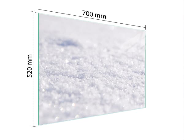 GLASSKYDDSPLÅT FÖR SPIS 70x52 VIT