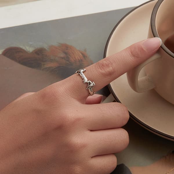 Anillo de plata ajustable para perro 925 Plata Trusky