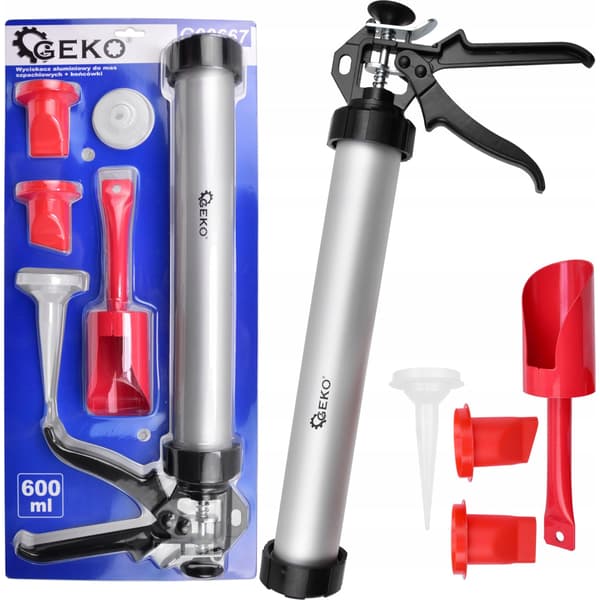 GEKO G00667 silikon- och spackeldispenser 600 ml + spetsar