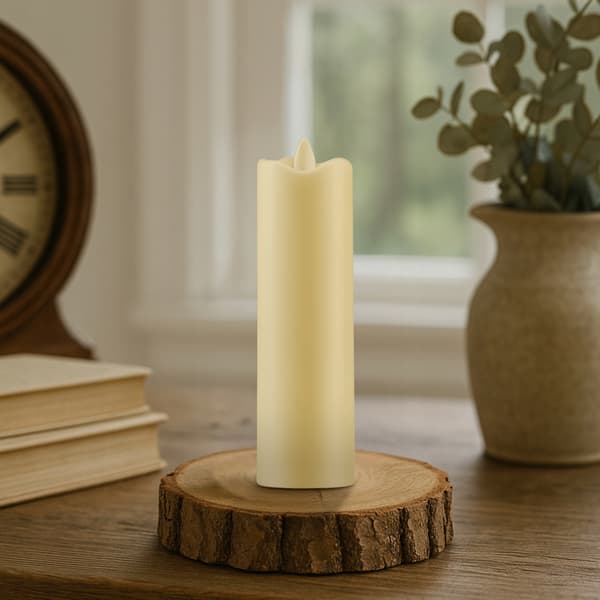 Vergionic LED-ljus med rörlig låga 18 cm krämfärgad