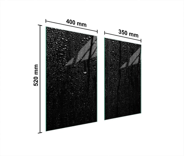 GLASSKYDDSPLÅT FÖR SPIS 75x52 SVART