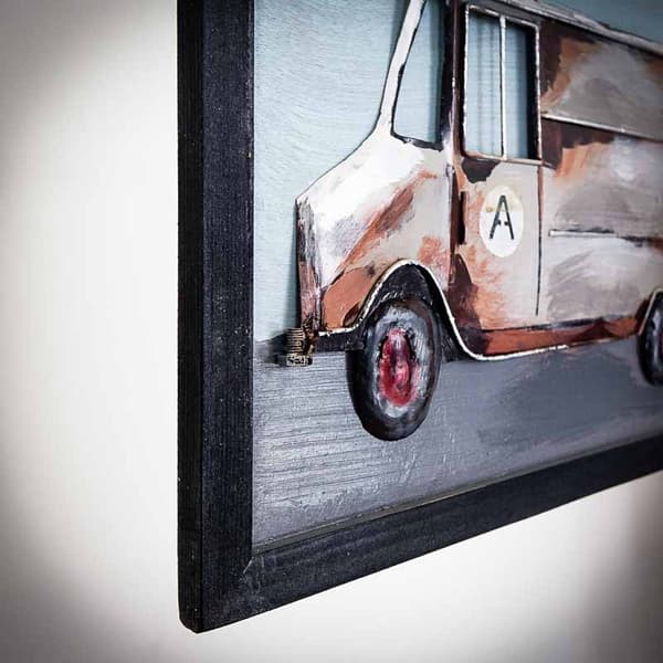 3D-metallbild LOFT LEVERANSBIL 60x40 cm