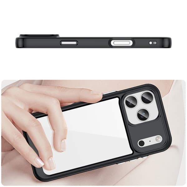 iPhone 17 Pro Outer Space -kotelo - musta läpinäkyvä