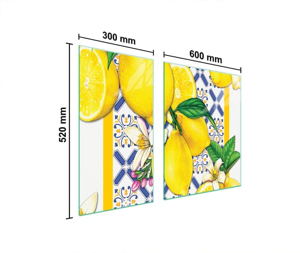 GLASSKYDDSPLÅT FÖR SPIS 90x52 CITRON