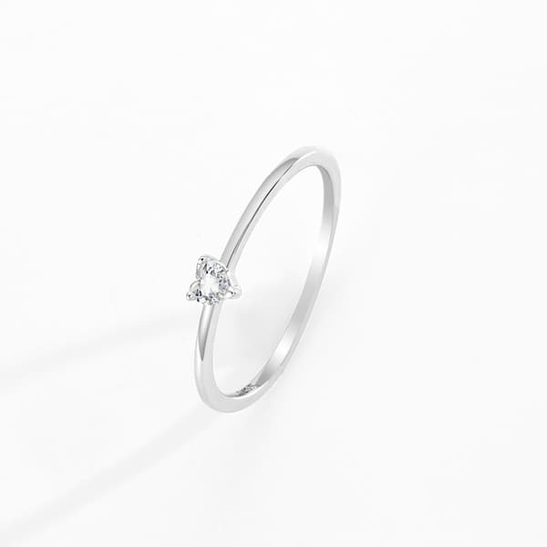 925 Silverring Hjärta Cubic Zirconia Ring Storlek 12