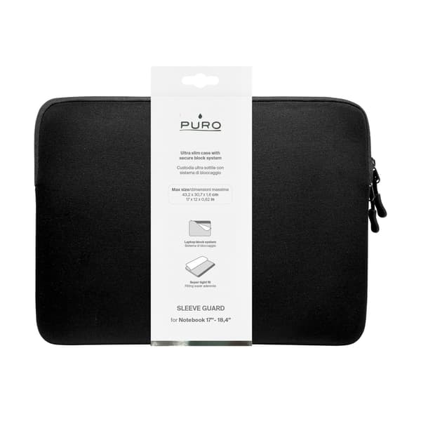 Slim Guard laptop-taske til 18'' bærbar computer - sort