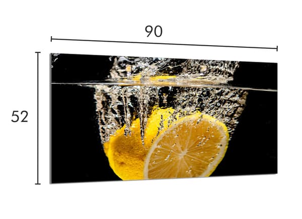 Glasskydd för spishäll 90x52 Citron