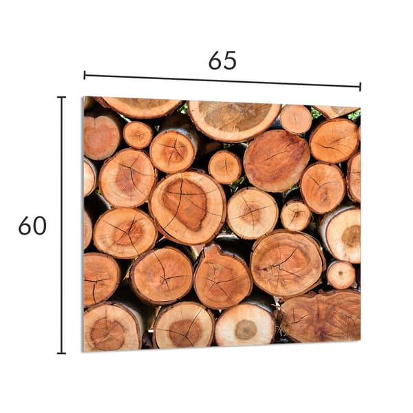 GLASPANEL FÖR KÖK 65x60 Trä