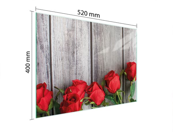 SKÄRBRÄDA I GLAS 52x40 ROSOR