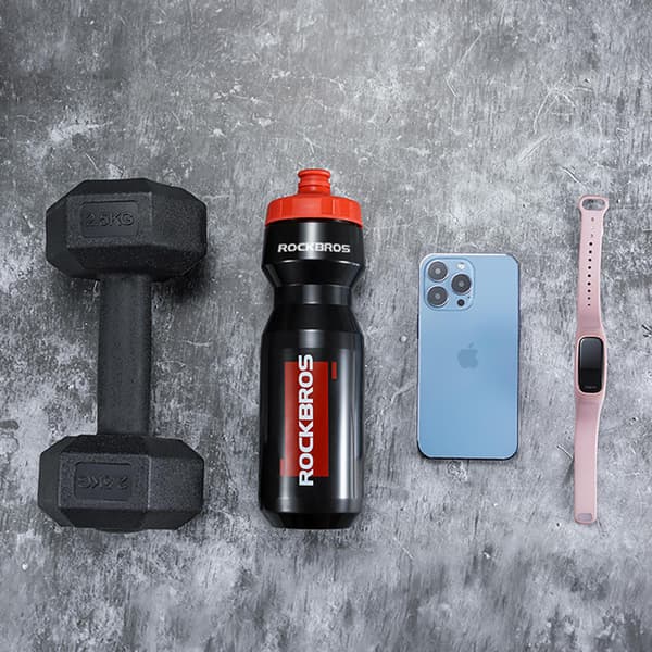 Cykelflaske 750 ml - sort og rød