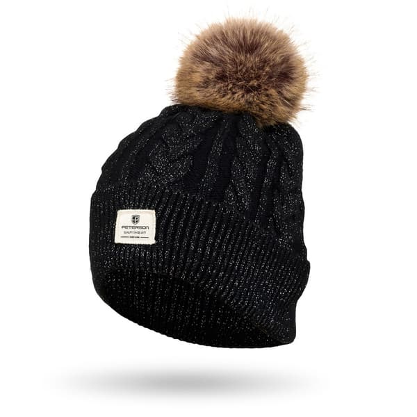 Sort foldet damehue med pompon - Peterson