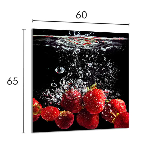 KEITTIÖN LASIPANEELI 60x65 Mansikka