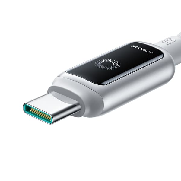 Flettet USB-C kabel 100W 1.2m - hvid