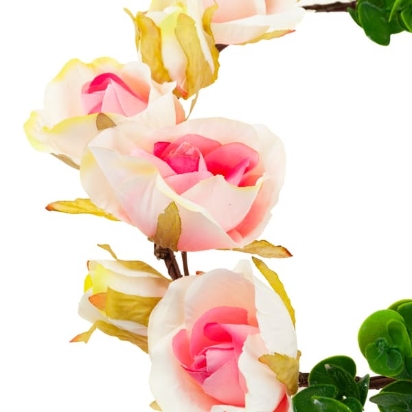 CV21140-2 DEKORATIV FORÅRSPÅSKEKRANS ROSER BLOMST