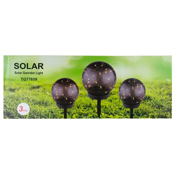 TG77659 LED SOLKELAMPER 3 STK. SLÅBULDE POST SOLKELAMPESÆT SENSOR
