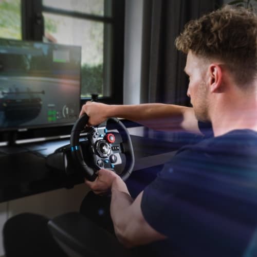 Logitech G920/G29 Driving Force rat og pedaler, til PC, PS5, PS4, sort