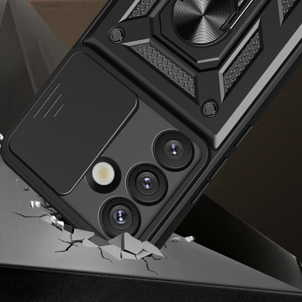 Samsung Galaxy S26 Plus Hybrid Armor Camshield-cover - Sort