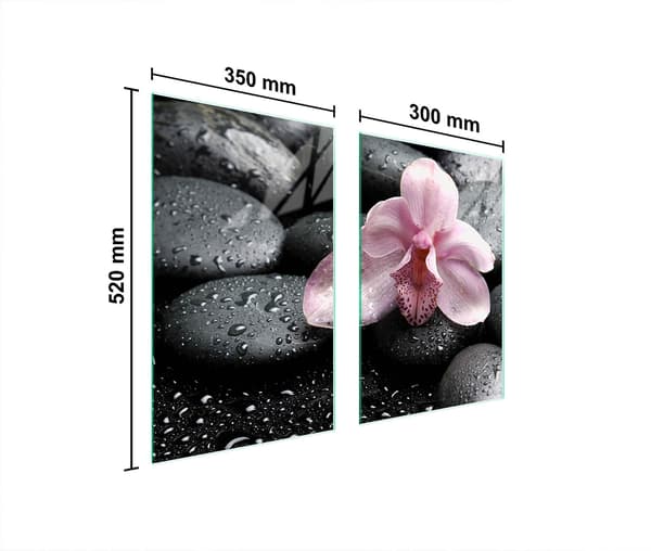GLASPLADE TIL KØKKEN 65x52 ORCHID