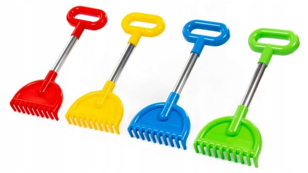 SANDRAKE metallhandtag STOR 35 cm STRANDRÄTTA
