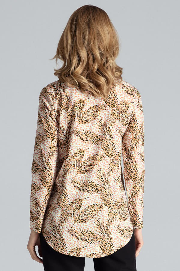 Elegant blus med djurryckskrage storlek M