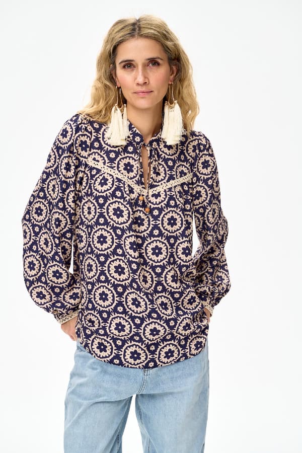 Tiffani Mørkeblå Damebluse 36/38