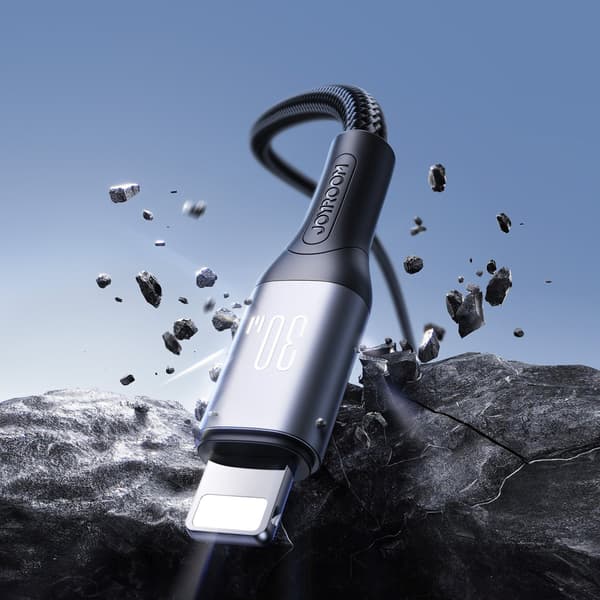 S-A28 Punottu Kaapeli USB-C - Lightning 30W 1m - Musta