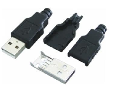 USB Type A-stik, lige stik + hætte