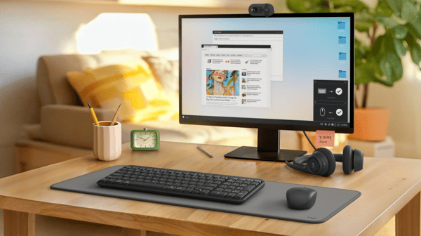 Logitech MK250 Compact Combo Trådlöst Tangentbord + Mus, Bluetooth, US Int, Grafitgrå