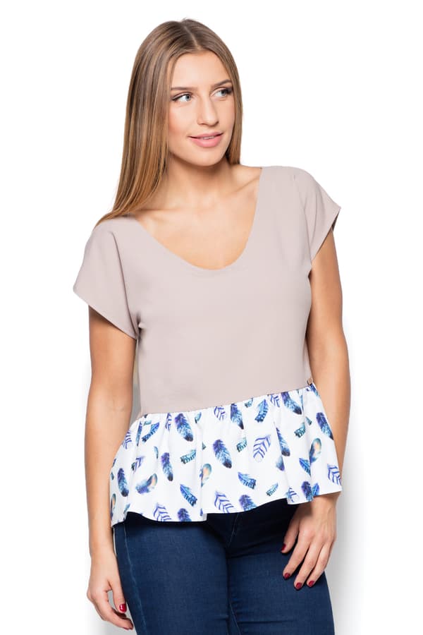 K431 bluse beige størrelse S