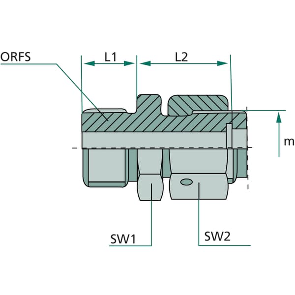 Suora hydrauliikkaliitin 1.3/16" M26x1.5 315bar