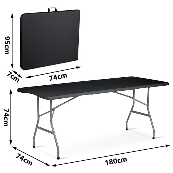Sammenklappeligt havebord 180 cm Plonos sort