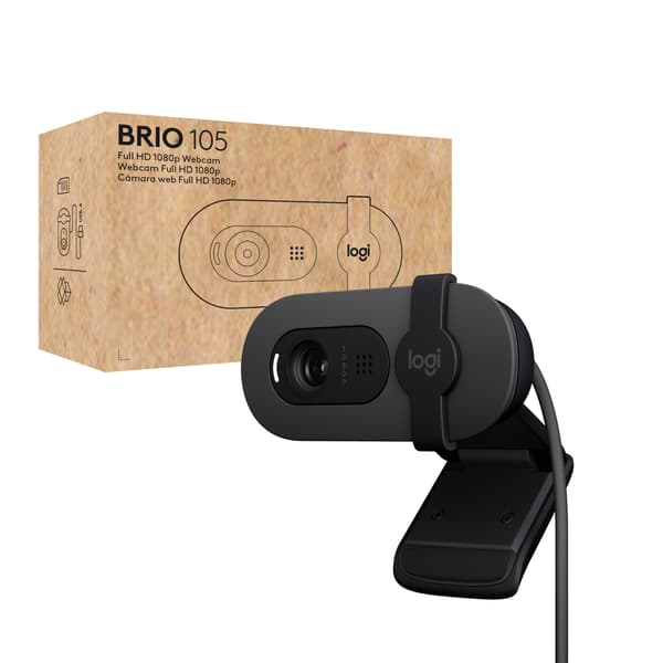 Logitech Brio 105 FHD Webcam med mikrofon, sort