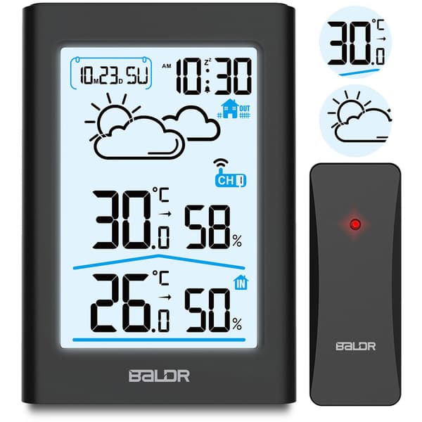 Vejrstation med display BD-911 sort