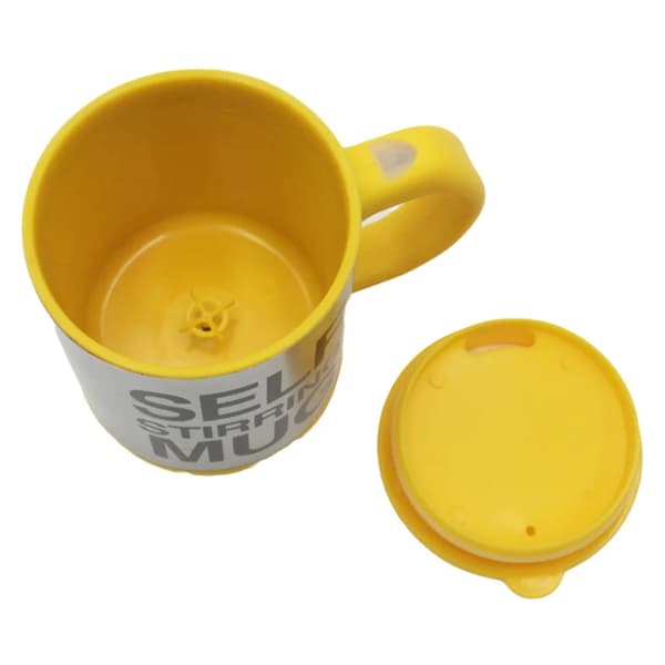 Termokop med selvrørende kaffe/te, gul, 350 ml