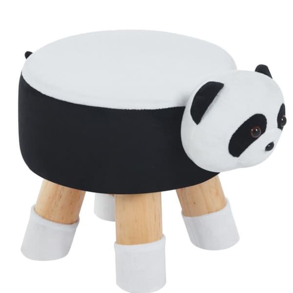 Barnpuff PANDA för barnrum svart och vit Furnitex