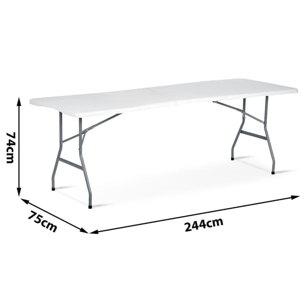 Hopfällbart trädgårdsbord 244 cm Plonos vit