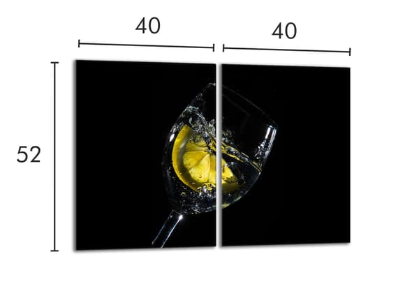 Lasinen suojalevy liedelle 2x40x52 Wine