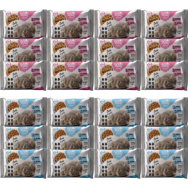 TUF TUF MIX Kött- och fisksmaker - våtfoder för katter - 24x (4x100g)