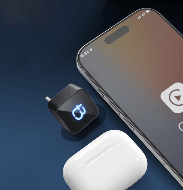Tradebit TB CUBE USB-C Trådlös Adapter CarPlay / Android Auto Svart