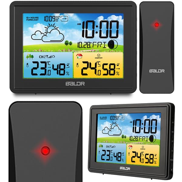 Vejrstation med display BD-908 sort