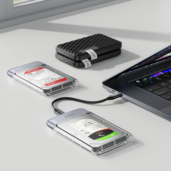Harddiskboks TX25C3 2.5'' HDD / SSD USB-C 5Gb/s - transparent