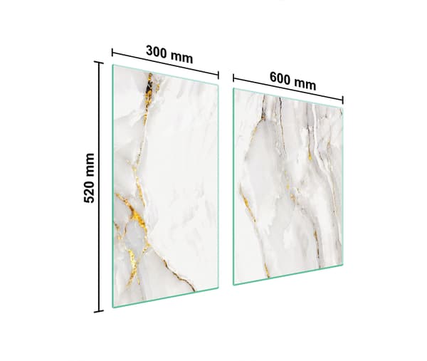 GLASSKYDDSPLÅT FÖR SPIS 90x52 MARMOR