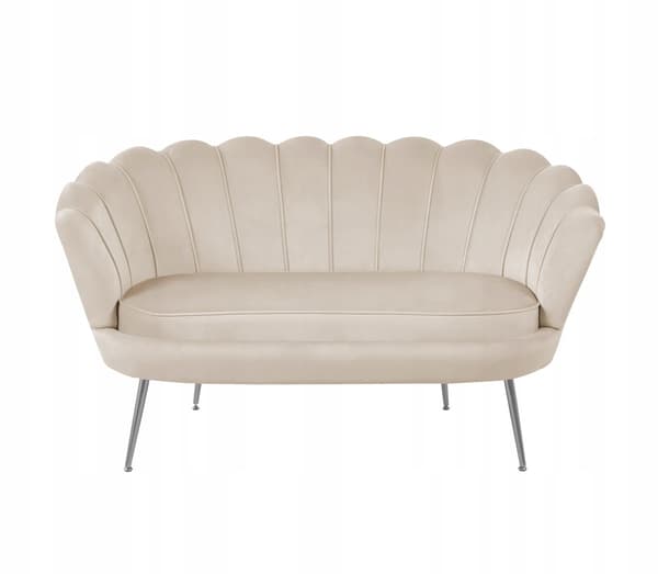 LJUS SAMMETSSOFFA BEIGE TVÅSITS SOFFA KLÄDD MÖBLER