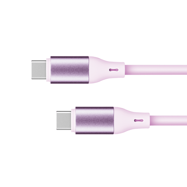 USB-C til USB-C kabel 100 W 1 m silikone lyserød Kruger&Matz Basic