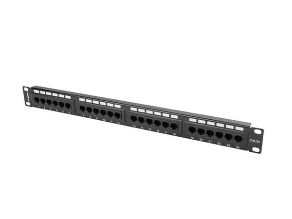 Patchpanel Lanberg PPU5-1024-B 24 portar 1U cat.5e svart