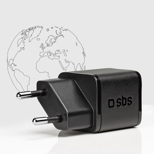 Strømforsyning GaN USB-C 20W vægoplader - Sort
