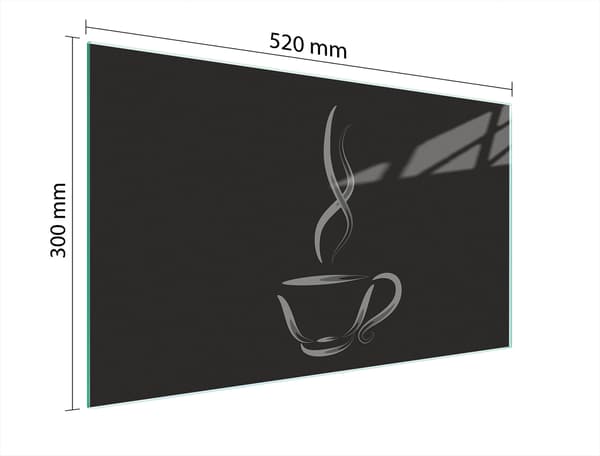 GLAS SKÆREBRÆT 52x30 KAFFE