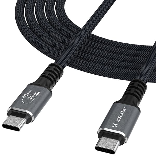 Thunderbolt 4 USB-C-kabel 240W 4K 1m - Sort